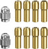 Dremel Collet Set, 10Pcs Replacement 4485 Brass Quick Change Rotary Drill Nut Tool Set (1/8" x 2, 3/32" x 2, 1/16" x 2,