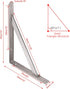 14" 550lb Pack 2 YUMORE Stainless Steel Shelf Bracket, Max Load: Heavy Duty Solid Shelf Support Corner Brace Joint