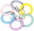 BIHRTC 6 Color Plastic Spring Wrist Keychain, Flexible Spiral Wristband Key Holder for Gym Pool ID Badge