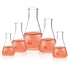 Glass Erlenmeyer Flask Set, Borosilicate Glass 3.3, Includes Vol. 50, 150, 250, 500, 1000ml, Printed Graduation
