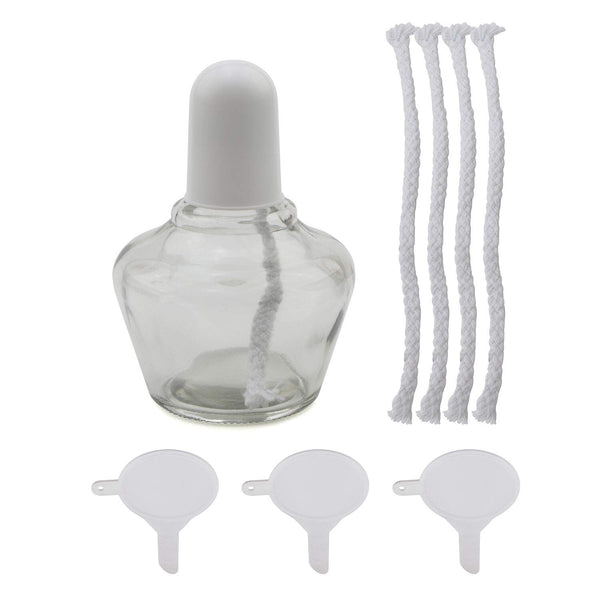 150ml Alcohol Burner Lamp, Glass Lab Bunsen Burners with 5 Replacement Wicks and 3 Funnel