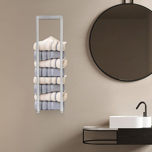 GEYOPMID Towel Rack for Bathroom, Towel Rack Bath Towel Holder Wall Mounted, Easy to Install, Towel Storage Holder
