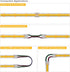SEZO FCOB COB 10mm LED Light Strip Connectors Kit 8P Solderless Connectors + 4P Corner Connectors + 4PCS 15cm 22AWG