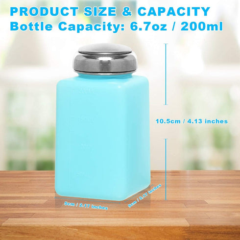 2 Pack 200ml Push Down Alcohol Dispenser Pump Bottle, Methanol Container