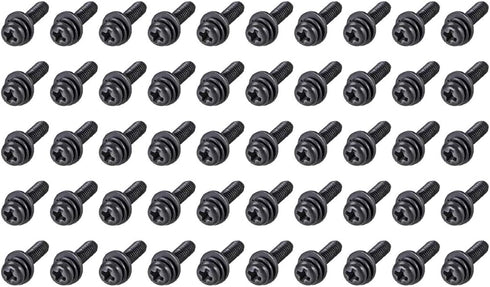 uxcell M2.5 x 6mm Carbon Steel Phillips Pan Head Machine Screws, 50pcs with Washers