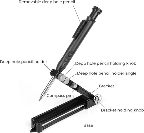 Multi-function Scribing Tool, Upgraded Construction Pencil for DIY Woodworking, Aluminum Alloy Scribe Tool