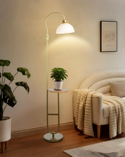 Lightdot 68IN Floor Lamp with Table, Mid Century Modern Standing Lamps Storage