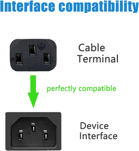 Power Cord Replacement for Brother MFC Printers, 8ft 3 Prong AC Power Cable