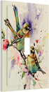 HTSAHKV 3 5 Inch Watercolor Birds Flower Wall Plate Light Switch Cover Single Gang Outlet Faceplate Print Plate Cover X