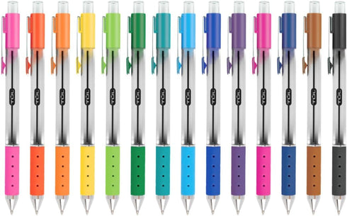 TUL Retractable Gel Pens, Medium Point, 0.7 mm, Assorted Barrel Colors, Assorted Candy Ink Colors, Pack of 14 Pens by TUL