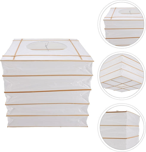 2pcs Uonlytech Foldable Square Paper Lampshades Pendant Light Shades Origami Design Hanging Lamp Shade Covers for Floor