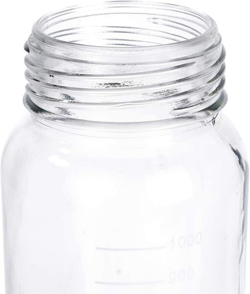 Lab Media Storage Reagent Wide Mouth Bottles, 1000ml, Graduated GL80 Screw Cap Leakproof Multi-Purpose (Pack of 3,