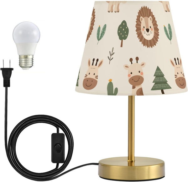 ALAZA Table Lamp for Bedroom Nightstand Lion Giraffe Face Tree Bedside Lamp