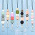 POPLOPP 4PCS Cute Lanyards for ID Badges and Keys for Women, Silicone Beaded Breakaway Lanyard with Keychain for Office