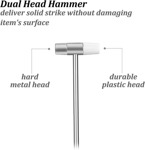 Dual Head Small Hammer, 7 in Length, Smooth Grip, Double face Jewelry Mallet Hammer, Mini Mallet for crafts, Mini Hammer for Watch, Tuning, Woodworking, Toys, Handcraft, Leather, Instruments by Kannony Wind
