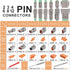 JRready ST6141 DTM Connector Kit, 2-12 Pin Grey IP67 Waterproof Connectors with 35 Pairs Barrel Style Solid Contacts