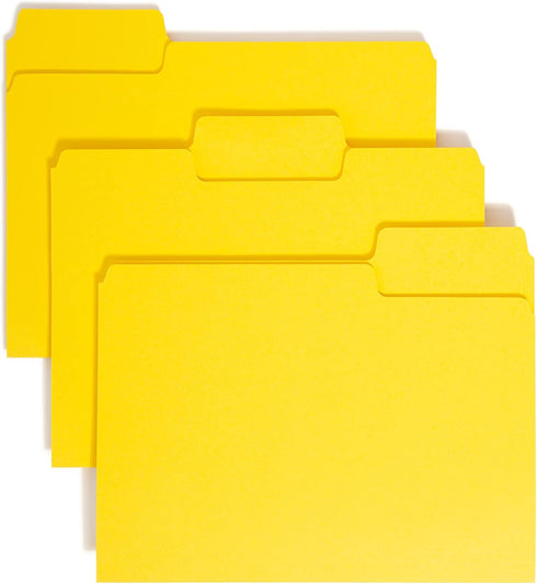 Smead SuperTab File Folder, Letter Size, Yellow, 100 per Box, 1/3-Cut Tab