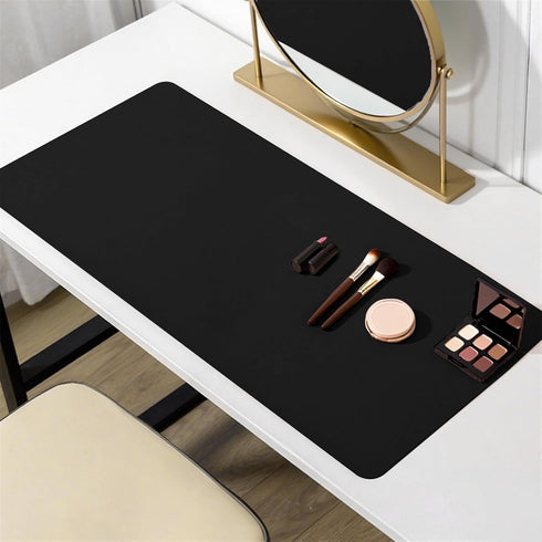 Wokuaile Makeup Mat for Vanity Top Protector, Dual-Sided PU Leather Desk Mat Waterproof