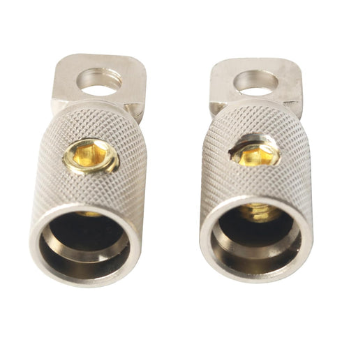 0 Gauge Wire Terminal Connector 5/16 Ring Connectors for Battery Bank Inverter Projects, 4PCS with Adhesive Tubing