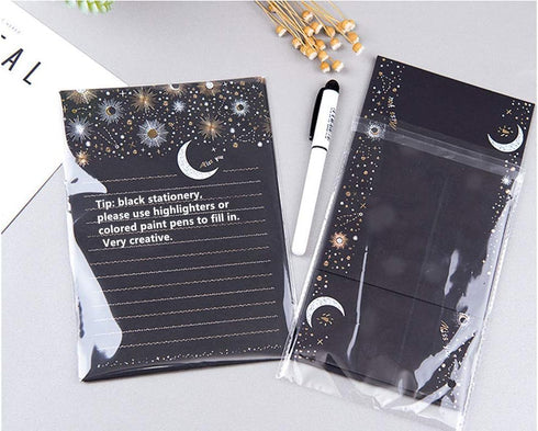Stationary Paper with Envelopes Pack of 27, Flashing Series Design Writing Stationery Paper with 9 Envelopes, 8.5 x 6