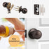 Probrico Oil Rubbed Bronze Ball Passage Door Knobs - Keyless Door Lock