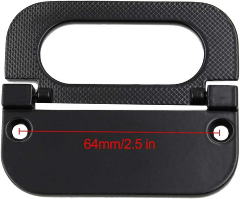 Yoohey 2 Pack Modern Flush Ring Pull Handle, 2.5 Inch Hole Distance, Zinc Alloy, Black