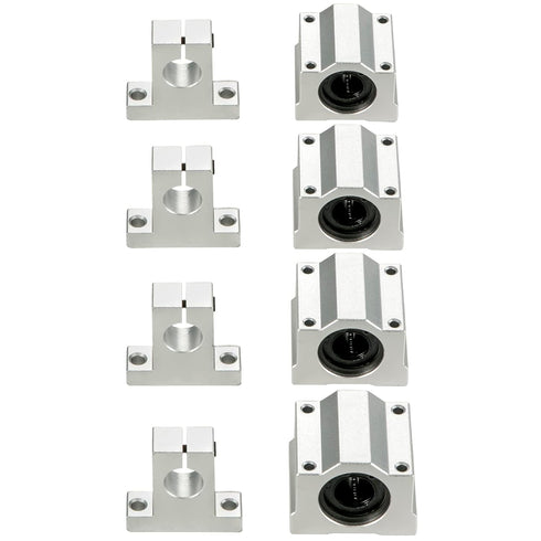 BestEquip Linear Rail Slide Set - 2PCs 20mm x 1000mm with 4Pcs Block Bearings and Shaft Support