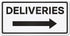 Deliveries with Right Arrow Sign, 12" x 6" Aluminum Delivery Sign for Home, Office, Commercial Buildings