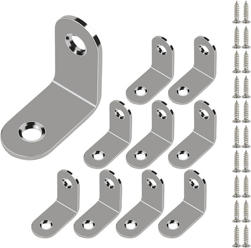 L Bracket Stainless Steel Corner Brace Sets, 90 Degree Right Angle Bracket