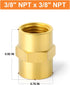 GASHER 2PCS Brass Pipe Fitting Reducer Adapter, 3/8-Inch Female Pipe x 3/8-Inch Female Pipe