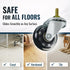 M6-1.0 40mm (1.5 Inch) M6 (Set 4, AXL Threaded Stem Caster Wheels, Inline Skate Style PU Swivel Casters, Threaded Stem