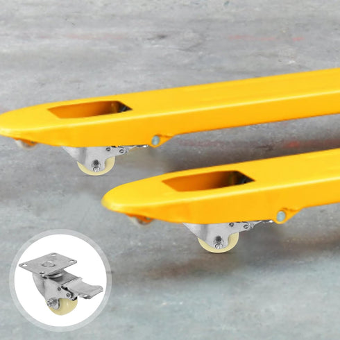 SHINEOFI 2.5 Inch Heavy Duty Nylon Cart Caster Wheels with Stainless Steel Brake Plate for Replacement Rolling Carts