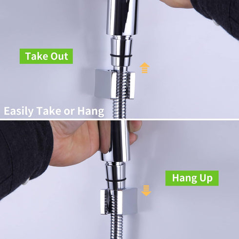 Brass Wall Mount Shower Head Holder - Chrome Finish