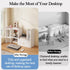 Expandable Wood Desktop Bookshelf, Freestyle Adjustable Display Desk Shelf for Office & Home Storage (White)