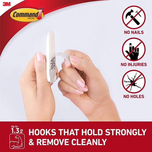 Command Designer Hooks - Medium, White, 4-Hooks