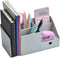 Desk Organizer with Bookshelf, White Multifunctional Organizer with Drawer for Makeup Storage, Small, Grey