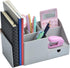 Desk Organizer with Bookshelf, White Multifunctional Organizer with Drawer for Makeup Storage, Small, Grey