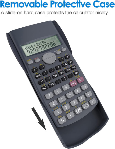 Helect 2-Line Engineering Scientific Calculator, Black, Suitable for School and Business