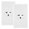 Maxxima 20A Single Receptacle Outlet, 2 Pack, 250 VAC Commercial Grade White Electrical Outlet for Renovations