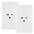 Maxxima 20A Single Receptacle Outlet, 2 Pack, 250 VAC Commercial Grade White Electrical Outlet for Renovations