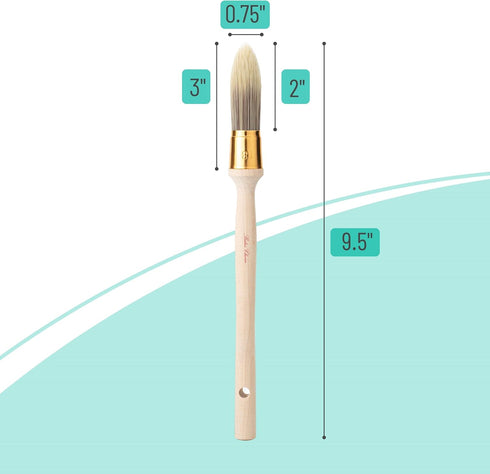 Bates Trim Brush, 0.75-Inch Wood Handle Small Paint Brush for Trim and Walls
