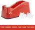 Cute Red Desk Tape Dispenser, 1 Pack with 12 Rolls Transparent Tape, 1 Inch Core for School, Office, Home DIY