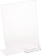Dazzling Displays Clear Slanted Sign Holder - 8.5 x 11 with Attached Business Card Holder