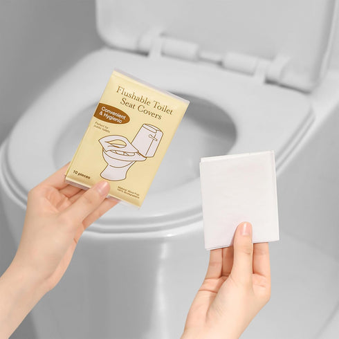 Lagincig 50PCS Toilet Seat Covers Disposable Flushable Travel Essentials for Public Restrooms, Airplane, Camping