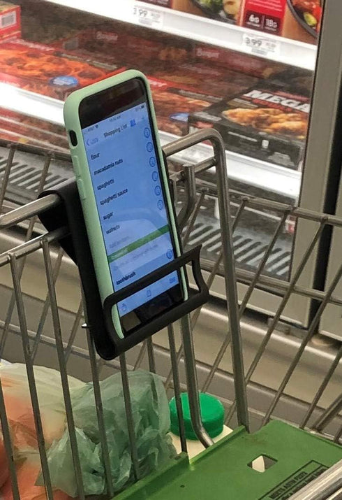 Smartphone Holder for Shopping Cart - Securely Holds Cell Phone While Shopping