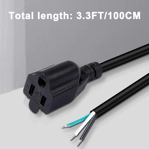 MEIRIYFA 18 Gauge 3 Prong Female NEMA 5-15 Plug Heavy Duty Cord, 10A 110V 115V 120V, 2PCS (3.3FT)