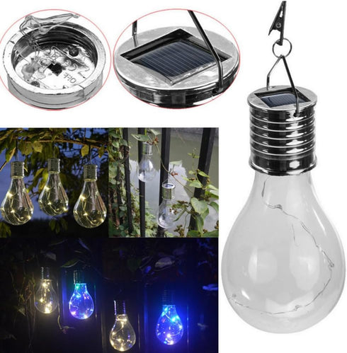 WHAPELQ Bulb Solar Hanging Camping Lights Garden Yard Pathway Waterproof LED Light (Green)