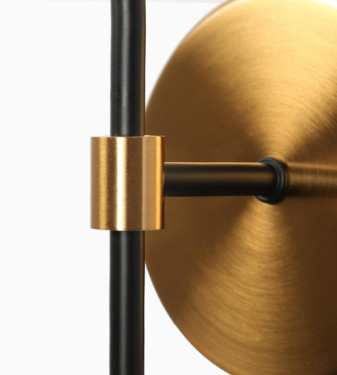 1-Light 3045K 230LM KSANA Modern LED Wall Sconce, Black Gold Sconce Wall Light Fixture with Electroplated Brass Finish