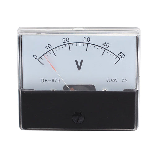 uxcell DH670 Class 2.5 Accuracy DC 0-50V Analog Panel Meter, Voltmeter Gauge