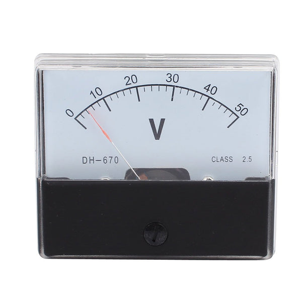 uxcell DH670 Class 2.5 Accuracy DC 0-50V Analog Panel Meter, Voltmeter Gauge